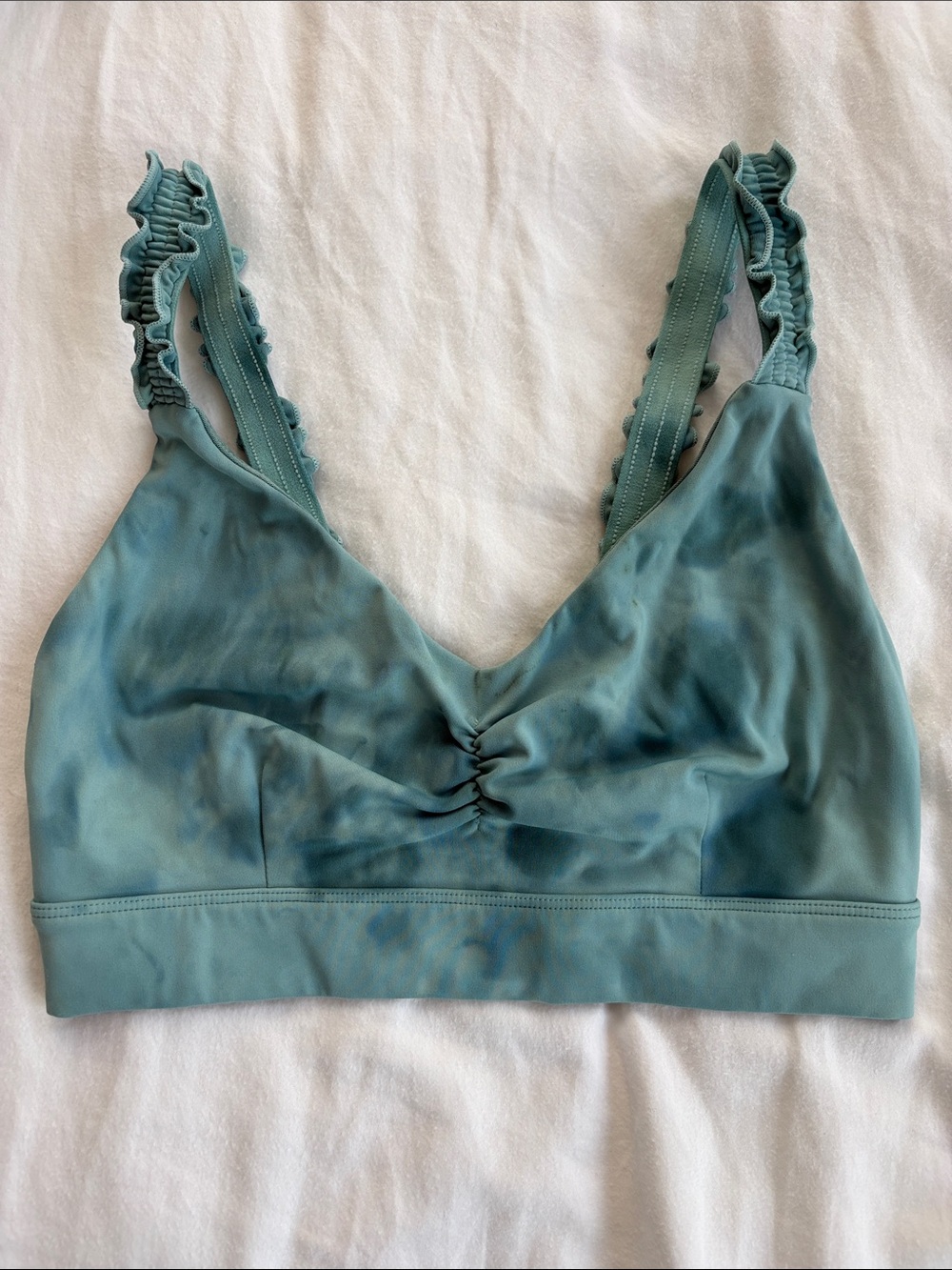 JoyLab Seafoam Ruffle-Strap Sports Bra